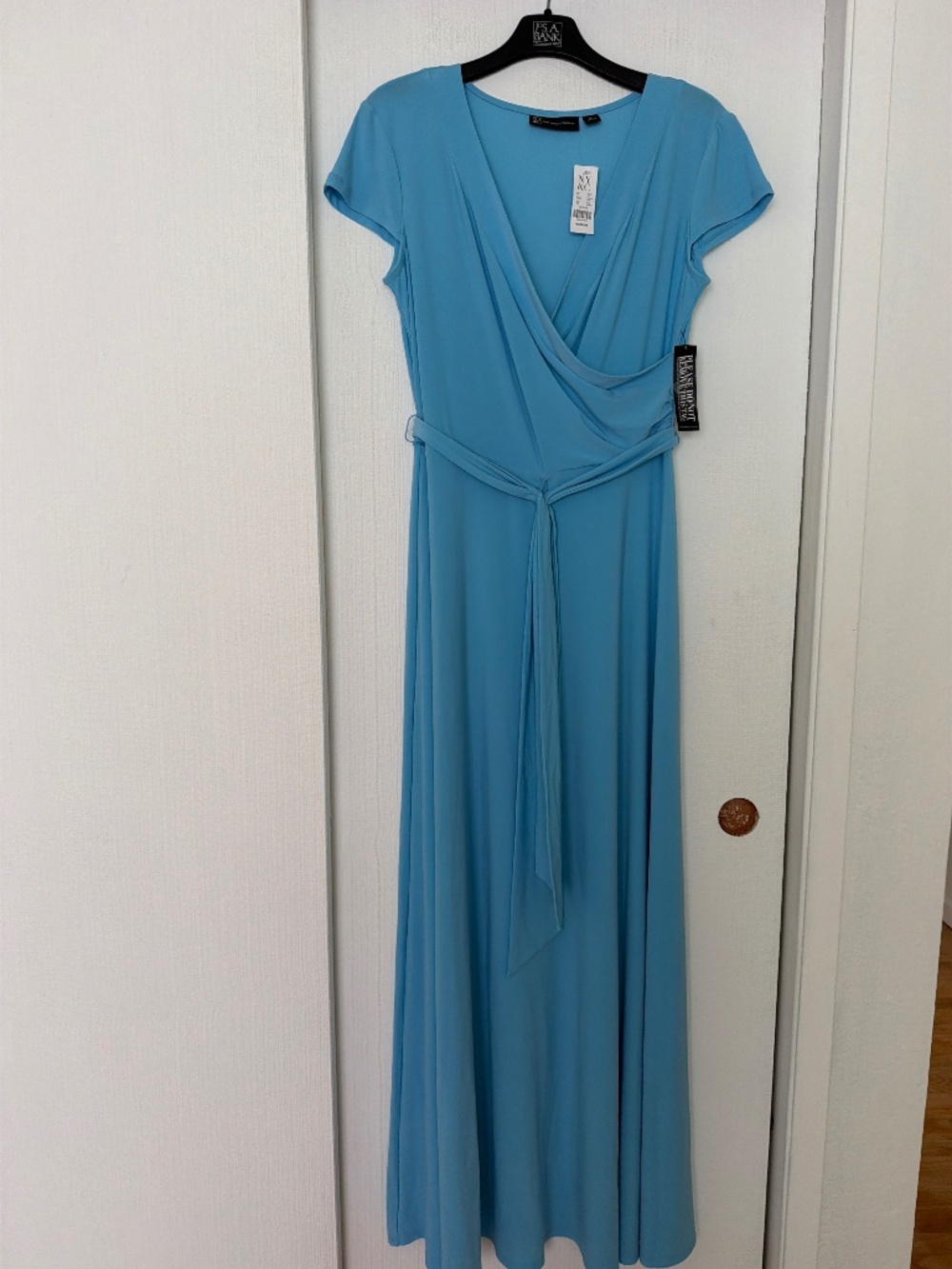 New York & Company Blue Maxi Wrap Dress Size M NWT